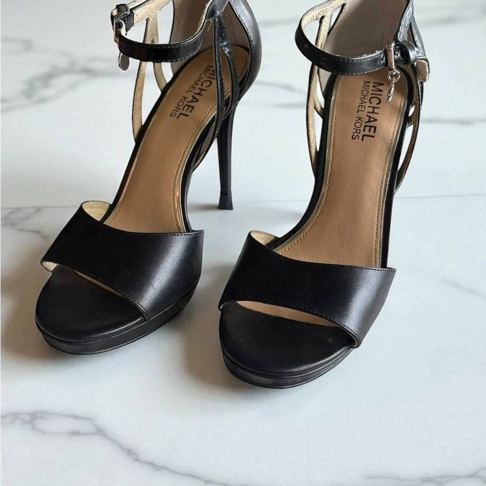 Michael Kors Black Open-Toe Heels